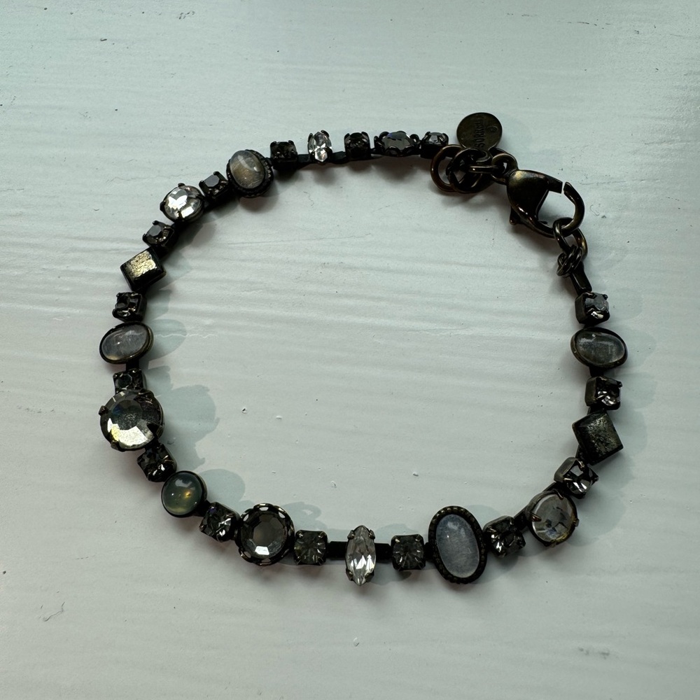 Sorrelli Gray Austrian Crystal and Stone Bracelet - Picture 5 of 8